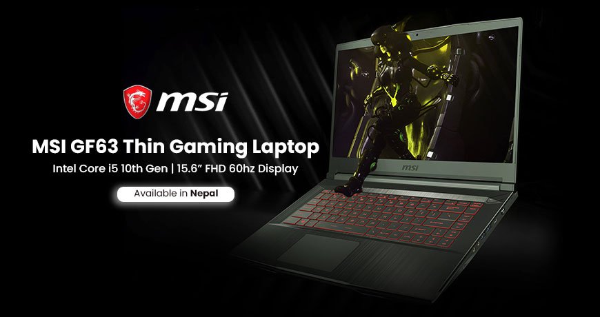MSI GF63 Thin Gaming Laptop, 15.6 FHD Display, Intel Core i5