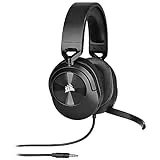 Corsair HS55 SURROUND Lightweight Multi-Platform Wired Gaming Headset - Dolby 7.1 Surround Sound - Compatible with iCUE - PC, Mac, PS5, PS4, Xbox, Nintendo Switch, Mobile - Carbon