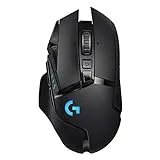 Logitech G502 LIGHTSPEED Wireless Gaming Mouse, HERO 25K Captor, 25,600 DPI, RGB, Reduced Weight, 11 Programmable Buttons, Long Battery Life, POWERPLAY-compatible, PC, Black
