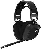Corsair HS80 RGB WIRELESS Wireless Multiplatform RGB Gaming Headset - Dolby Atmos - Omnidirectional Microphone - Compatible with iCUE - PC, Mac, PS5, PS4 - Carbon