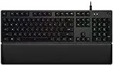 Logitech G513 Mechanical Gaming Keyboard with Wrist Rest, RGB LIGHTSYNC, Brown GX-Touch Keys, Aluminum Alloy, Customizable F Keys, USB Passthrough, QWERTY ES Layout, Carbon and Black