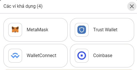 Choose a wallet to link to the ANOTRADE system