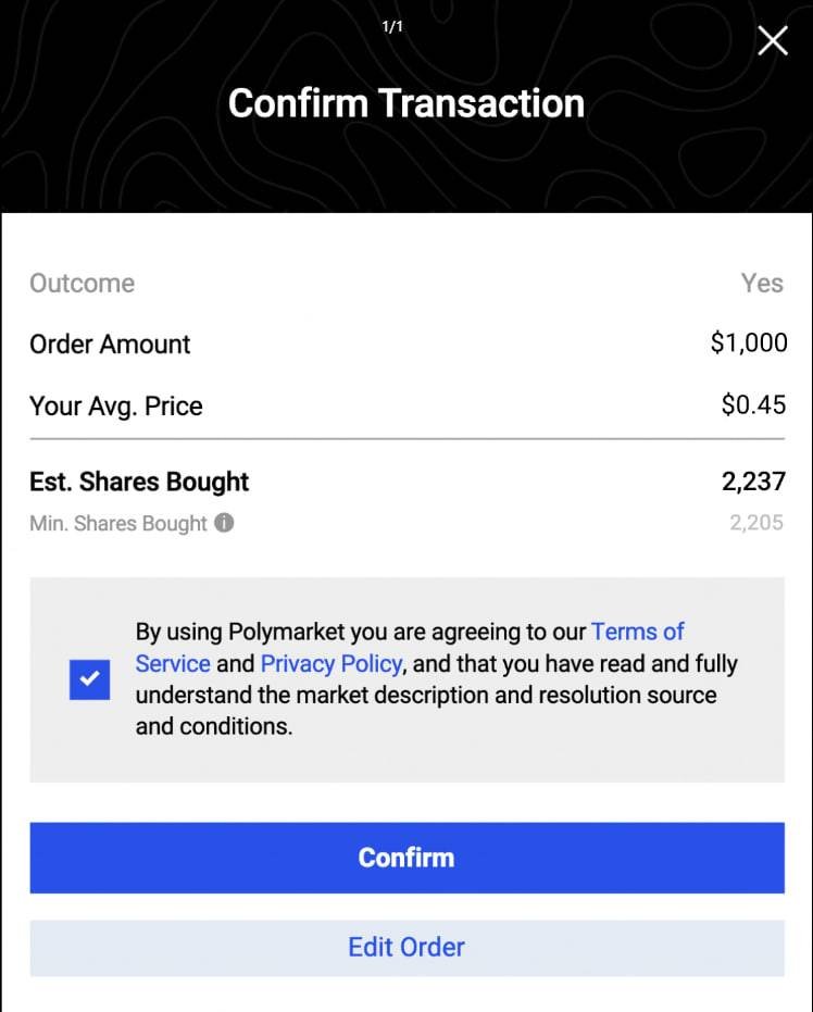 Transaction confirmation interface 