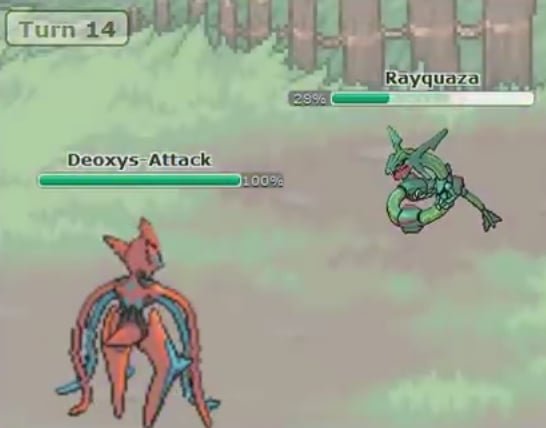 Deoxys vs Rayquaza on Pokémon Showdown