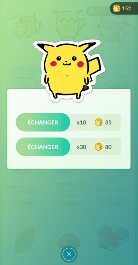 Sticker via the Shop - Pokemon GO