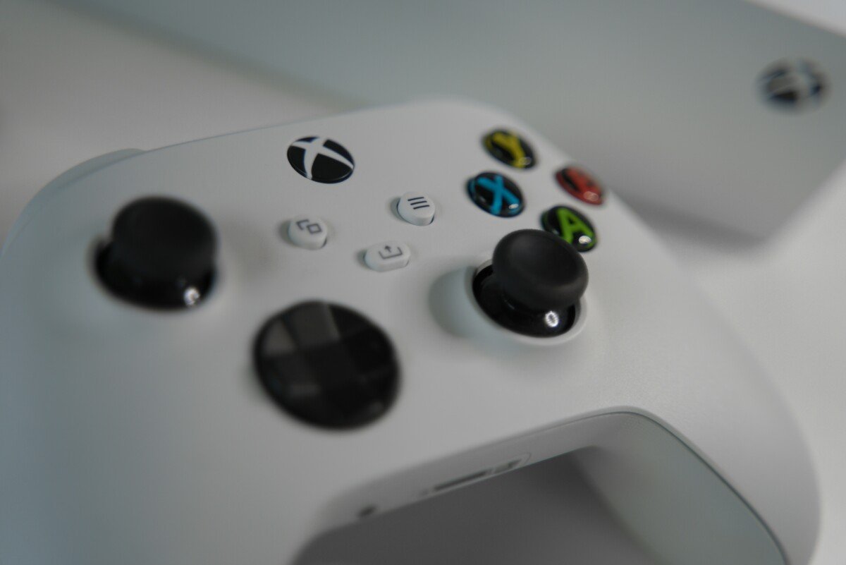 An Xbox Series S controller, white